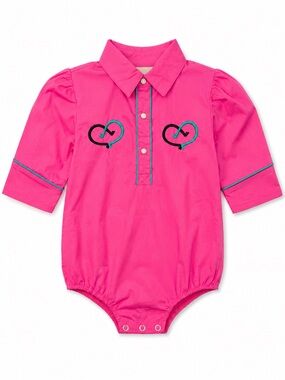 Lil Bandits Hot Pink Pearl Snap Western Shirt One Piece